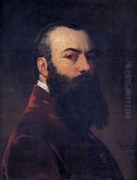 Autoportrait Oil Painting by Eugene Francois Marie Joseph Deveria