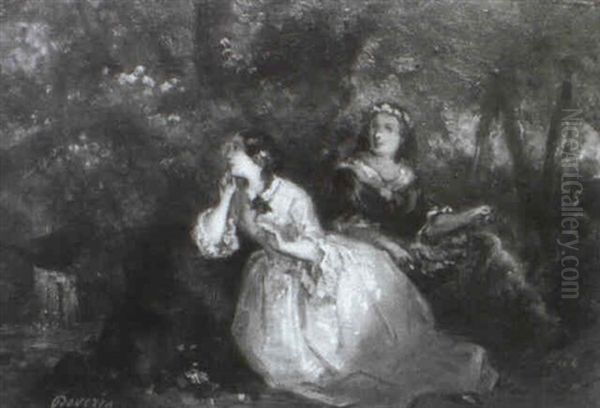 An Der Quelle Oil Painting by Henri Victor Deveria