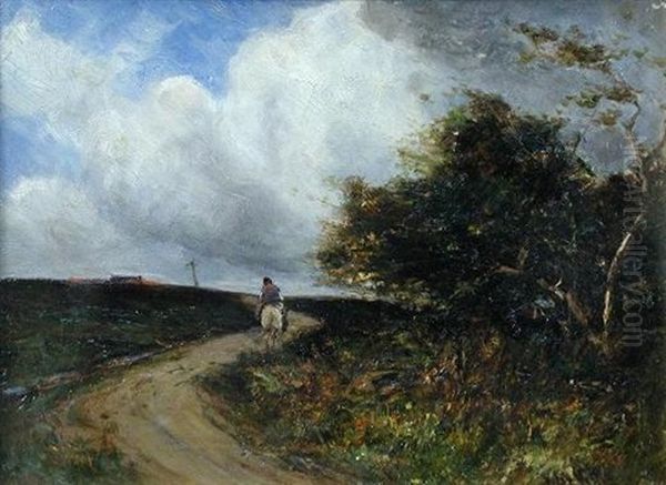 Crossing The Common Oil Painting by Vickers Deville