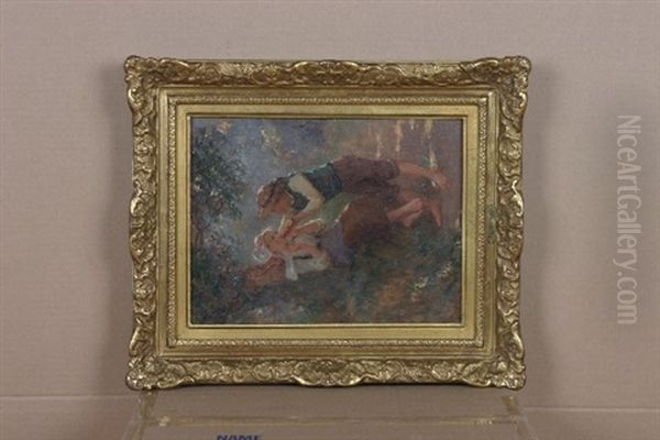 Untitled Oil Painting by Theophile-Louis Deyrolle