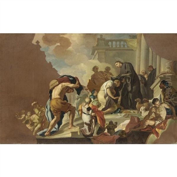 Un Episodio Della Vita Di San Giovanni Di Dio Oil Painting by Giacinto Diana