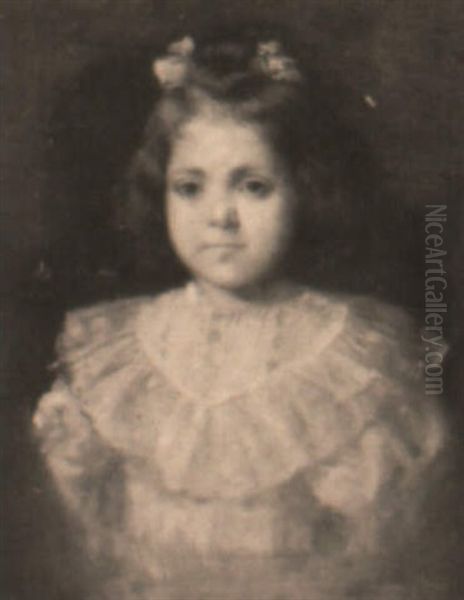 Retrato De Nina Oil Painting by Francisco Diaz Carreno