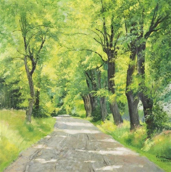 Avenue Oil Painting by Frantisek Xaver Diblik