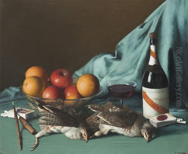 Stillleben Mit Rebhuhnern Oil Painting by Frantisek Xaver Diblik