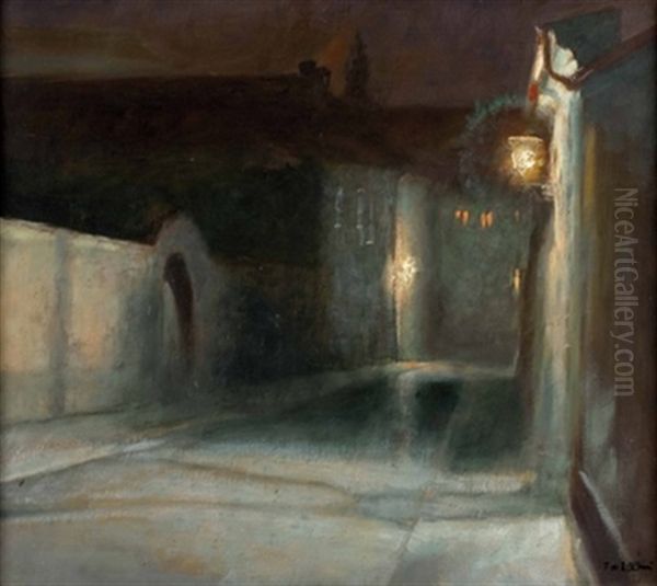 Prager Nocturno Oil Painting by Frantisek Xaver Diblik