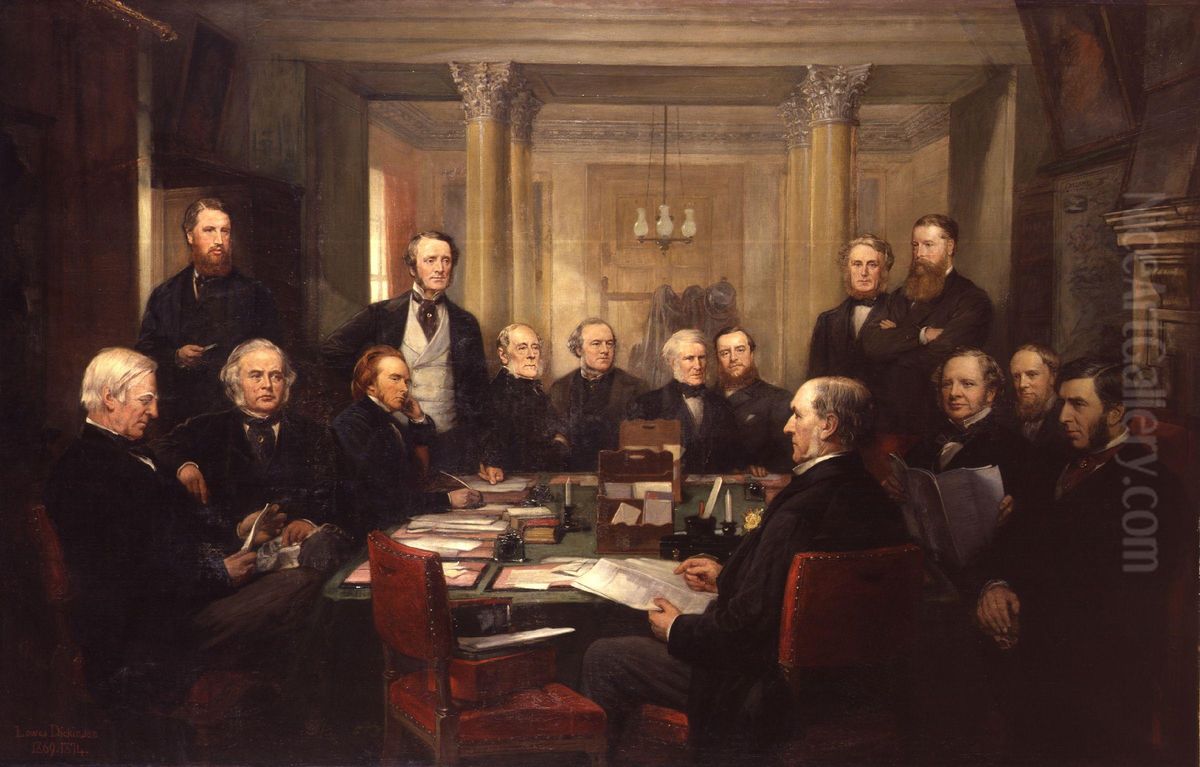 Gladstone's Cabinet Of 1868 Oil Painting by Lowes Cato Dickinson