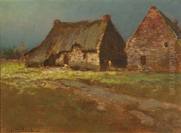 Thatched Cottages Oil Painting by Charles Dickman