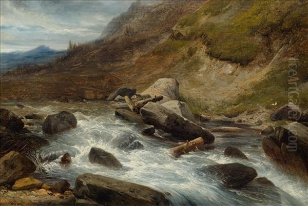 Reichenbach Bei Rosenlaui Oil Painting by Francois Diday