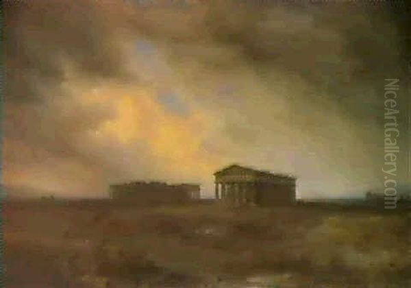 Souvenir De Paestum Oil Painting by Francois Diday