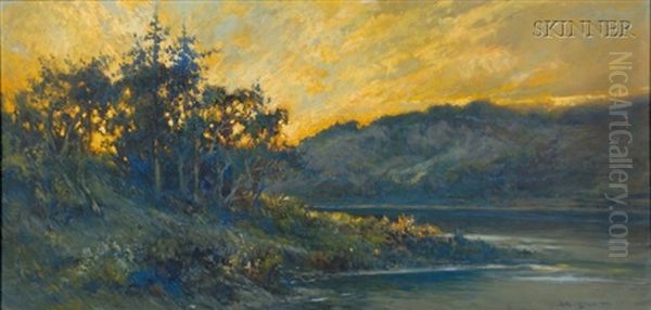 Cape Cod Glory, New Wellfleet Massachusetts, Gull Pond Oil Painting by Arthur Vidal Diehl