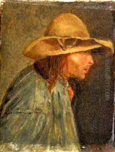 Bildnis Eines Hessischen Schafers Oil Painting by Jakob Fuerchtegott Dielmann