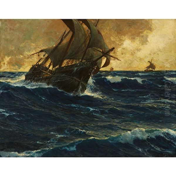 On The High Seas Oil Painting by Michael Zeno Diemer