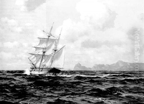 A Stiff Breeze Oil Painting by Michael Zeno Diemer