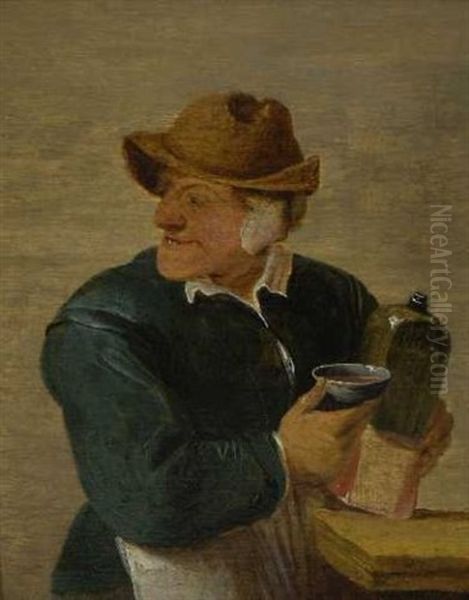 Der Frohliche Trinker Oil Painting by Abraham Diepraam