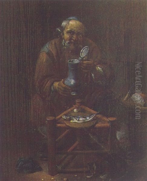 Homme Dans Une Taverne Oil Painting by Abraham Diepraam