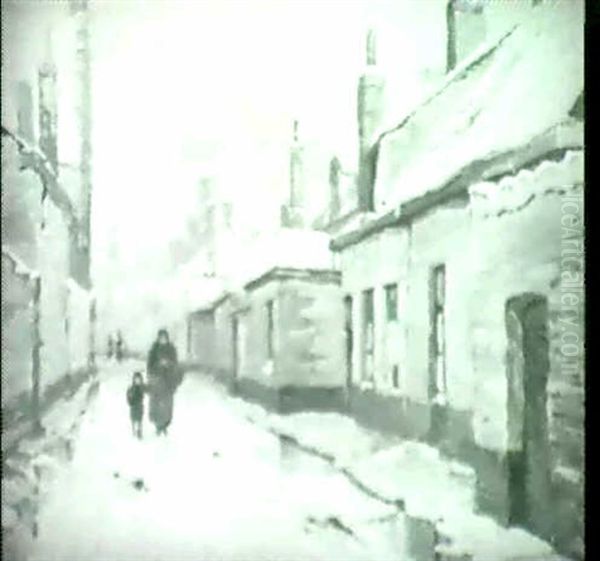 Aufschrift. Oil Painting by Gustave Dierkens