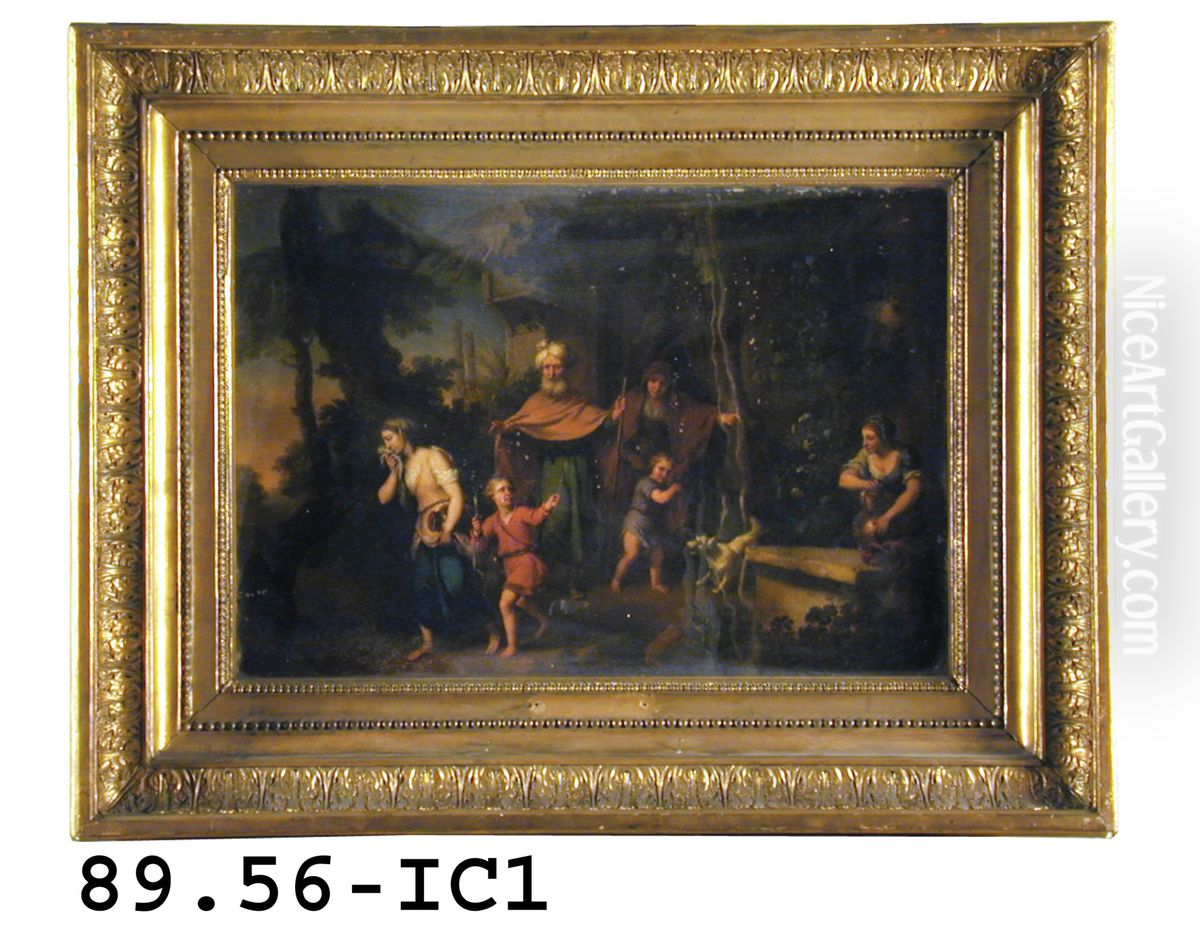 The Expulsion Of Hagar Oil Painting by Christian Wilhelm Ernst Dietrich