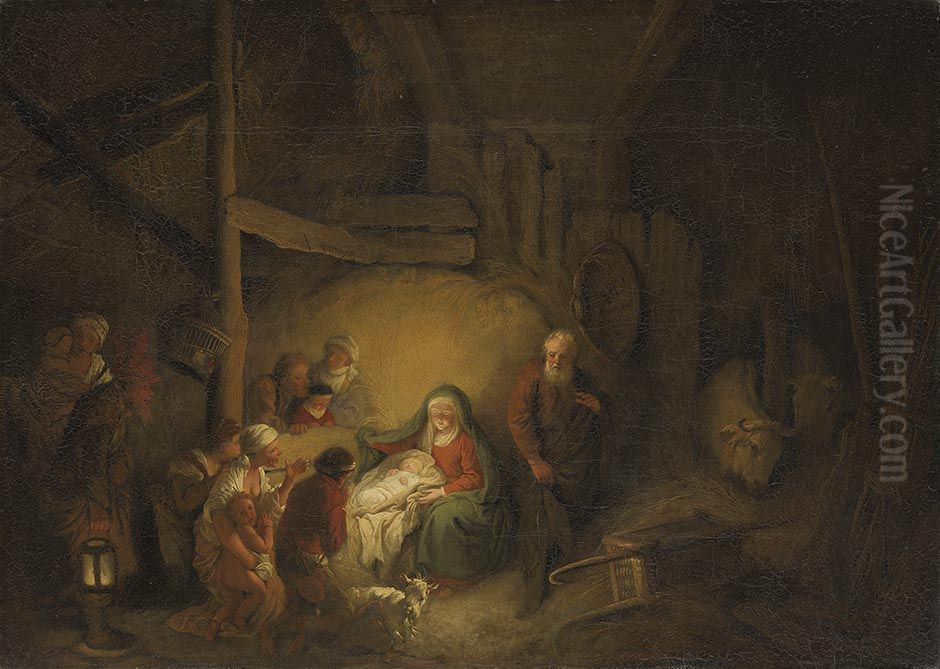 Anbetung Der Hirten Oil Painting by Christian Wilhelm Ernst Dietrich