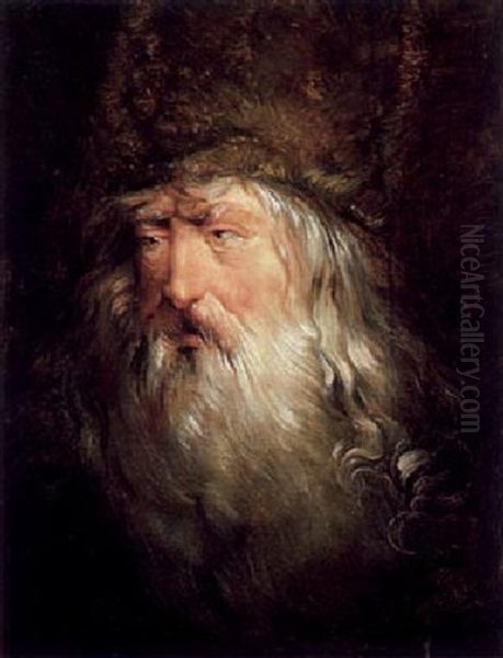 Bildnis Eines Bartigen Mannes Oil Painting by Christian Wilhelm Ernst Dietrich