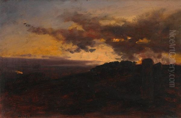 Abendstimmung Oil Painting by Wilhelm Von Diez