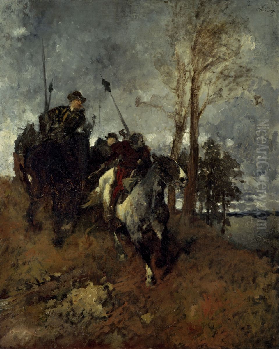 Strauchritter Oil Painting by Wilhelm Von Diez