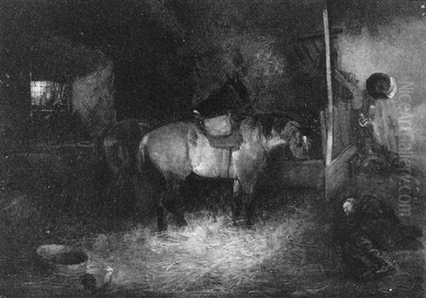 Schlafender Chevalier Bei Seinem Pferd Oil Painting by Wilhelm Von Diez