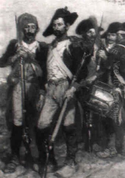 Franzosische Soldaten Der Napoleonischen Zeit Oil Painting by Wilhelm Von Diez