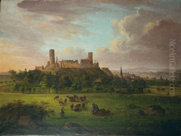 Ruine Der Burg Munzenberg Bei Butzbach Oil Painting by Jakob Diezler