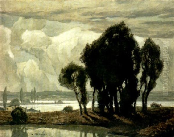Abend Am See Oil Painting by Ludwig Dill