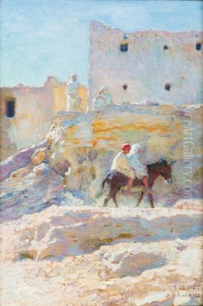 Promenade A Bou-saada Oil Painting by Alphonse Etienne Dinet