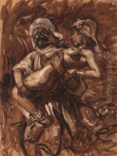 Le Rapt Oil Painting by Alphonse Etienne Dinet