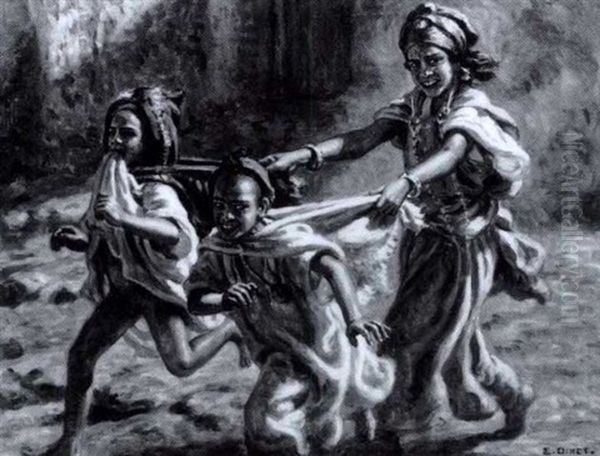 Jeux D'enfants: Le Char Oil Painting by Alphonse Etienne Dinet