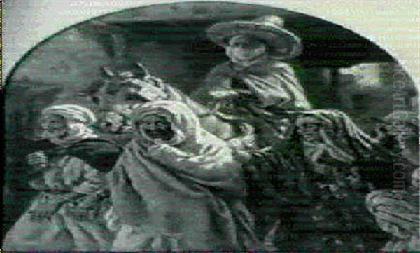 Les Prisonniers Oil Painting by Alphonse Etienne Dinet