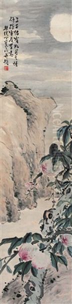 Birthday Peaches Oil Painting by  Ding Baoshu