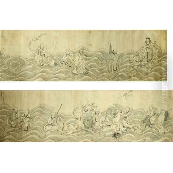 Luohan Oil Painting by Ding Yunpeng