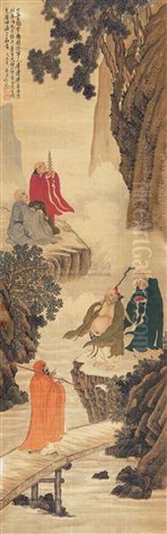 Arhats Oil Painting by Ding Yunpeng