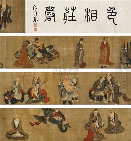 Luohan Oil Painting by Ding Yunpeng