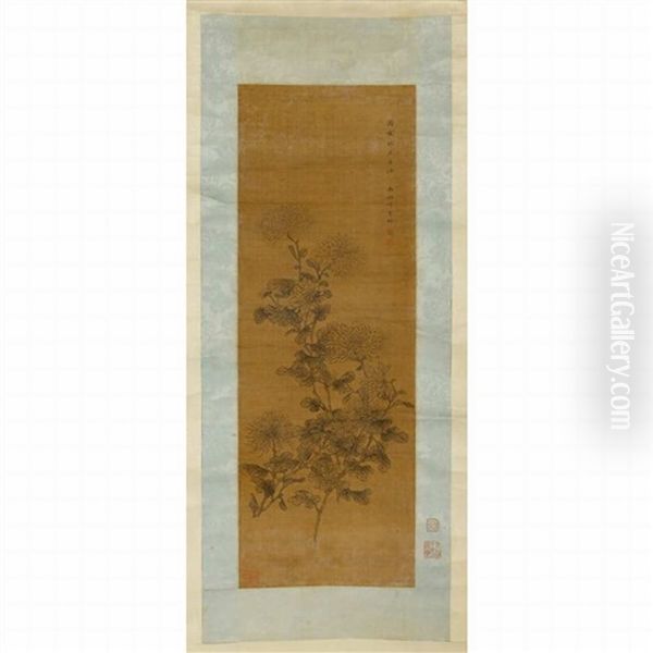 Chrysanthemum Oil Painting by Ding Yunpeng