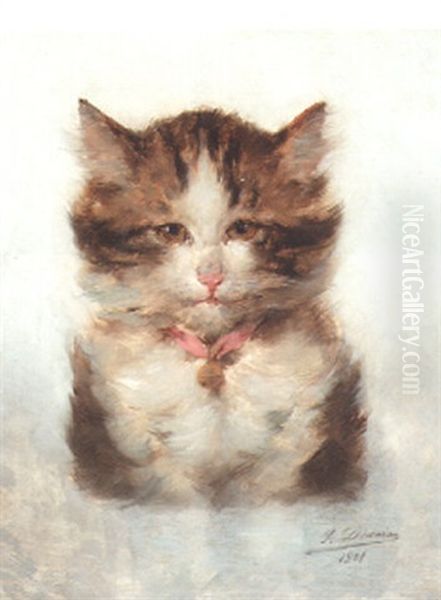 The Pink Ribbon Oil Painting by Serkis Diranian