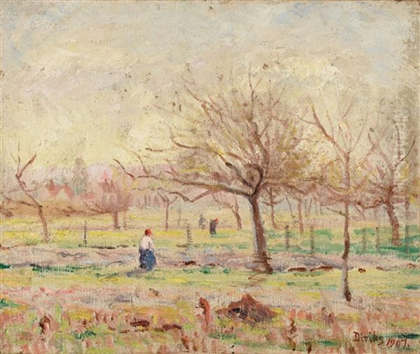 Paysannes Aux Champs Oil Painting by Karl Edvard Diriks