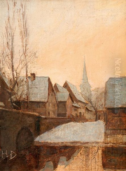 Bachlauf In Hinterzarten Oil Painting by Hermann Dischler