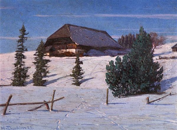 Schniderjockeli - Schwarzenbach Bei Schonwald Oil Painting by Hermann Dischler