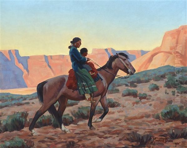 Navajo Mother Oil Painting by Maynard Dixon