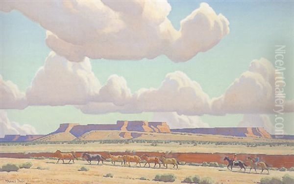Wide Lands Of The Navajo Oil Painting by Maynard Dixon