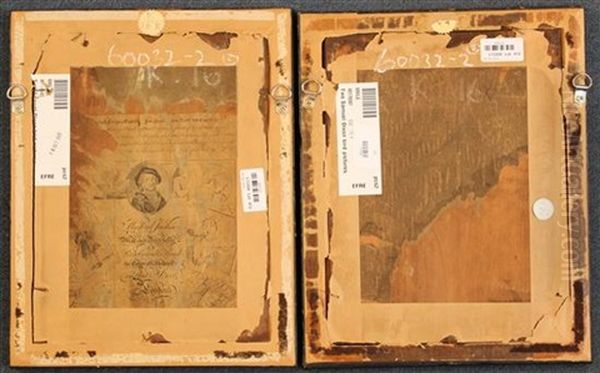 Studies Of Exotic Birds (2 Works) Oil Painting by Samuel Dixon