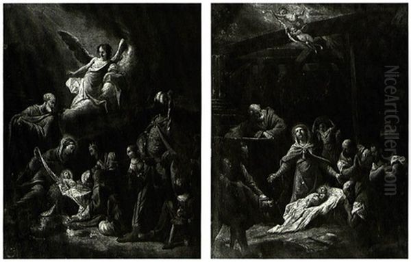 The Adoration Of The Shepherds; The Adoration Of The Magi, Apair-(2) Oil Painting by Giuseppe Diziani