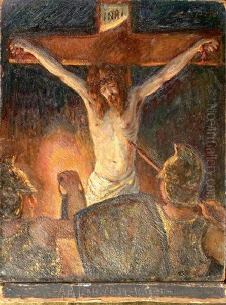 La Crucifixion Oil Painting by Basile Djordjadze