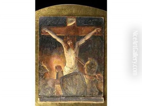 La Crucifixion Oil Painting by Basile Djordjadze