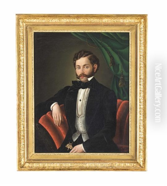Sitzportrat Eines Herrn Oil Painting by Franz Joseph Dobiaschofsky