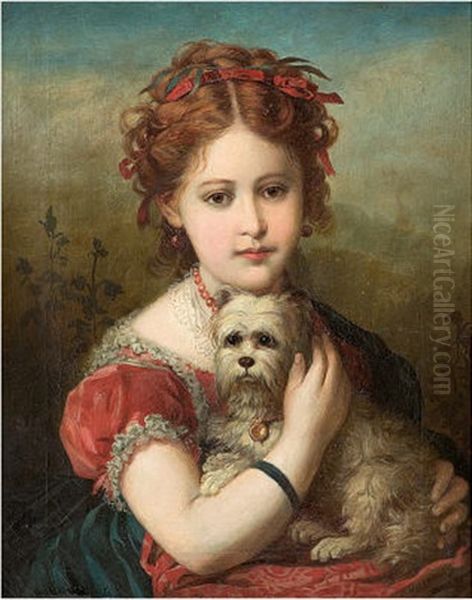 Portrat Eines Madchens Oil Painting by Franz Joseph Dobiaschofsky